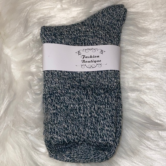 Accessories - Blue Wool Knit Socks